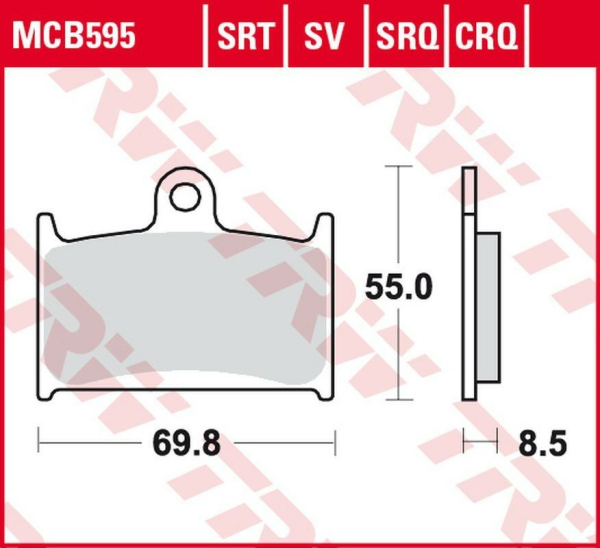 Placute frana fata TRW Sinterizate ROAD / TRACK SUZUKI GSX-R 400 '90 -'95/GSX-R 750 '88 -'93/ GSX-R 1000 '89 -'92/ TRIUMPH DAYTONA / SPEED TRIPLE / SPRINT 900 / 955 '91 -'06
