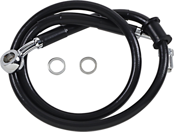 Extended Length Stainless Steel Brake Line Black, Vinyl Coated Oversize [+51 mm (2'')], 1, nordicamoto.ro