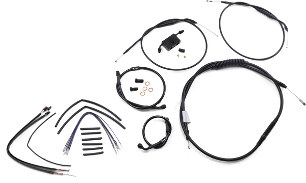 Extended Handlebar Cable And Brake Line Kit For Sportsters With Abs Black, 1, nordicamoto.ro