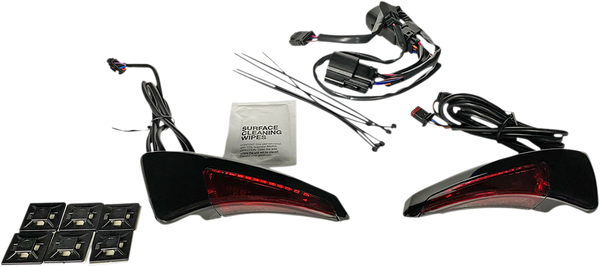 Sequential Tour Pak Seat Back Rest Led Lights White, 1, nordicamoto.ro