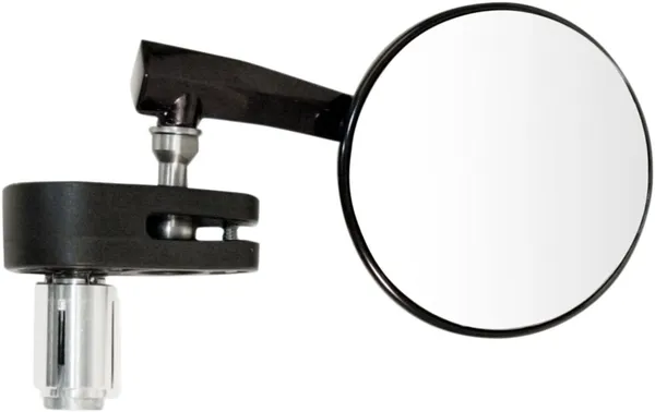 Aluminum 3(r) Bar End Mirror Black, Powder-coated Black-0