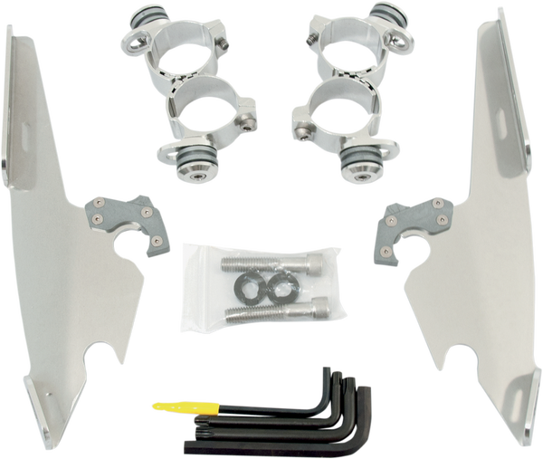Fats/slim Windshield  Trigger-lock Complete Mount Kit Polished, 2, nordicamoto.ro