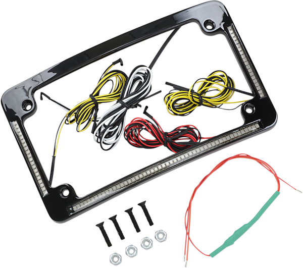 All-in-one License Plate Frame Amber, Red, White, 2, nordicamoto.ro