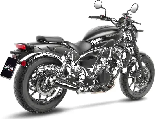 Tobă de eșapament LeoVince Classic Racer Black Edition Slip-On pentru Kawasaki Eliminator, 4, nordicamoto.ro