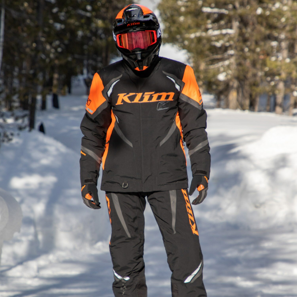 Pantaloni Snowmobil Klim Keweenaw Bib Insulated Black - Strike Orange-0