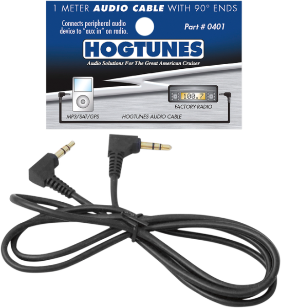 1 Meter Stereo Audio Cable With 90º Ends Black, 1, nordicamoto.ro