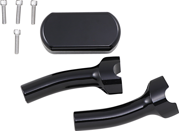 Solid Handlebar Riser & Top Clamp Kit Black, 1, nordicamoto.ro