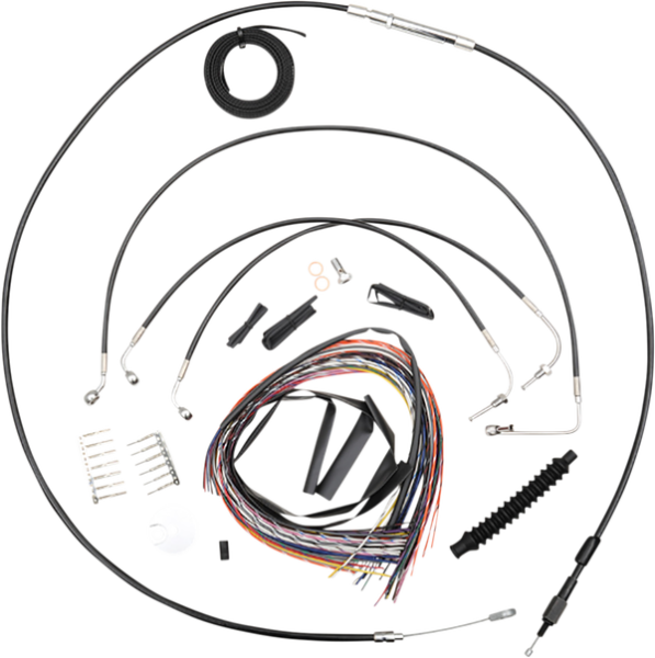 Complete Black Vinyl Braided Handlebar Cable/brake Line Kit Black, 1, nordicamoto.ro