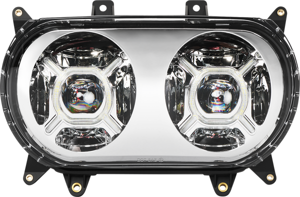 Double-x Led Headlight Chrome, 1, nordicamoto.ro