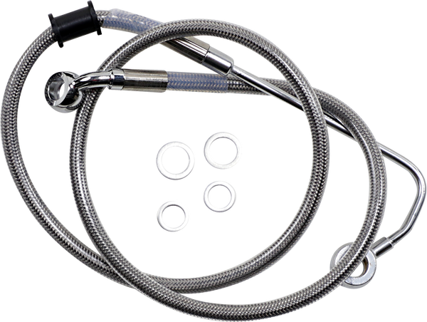 Extended Length Stainless Steel Brake Line Silver, Clear-coated Oversize [+152 mm (6'')], 1, nordicamoto.ro