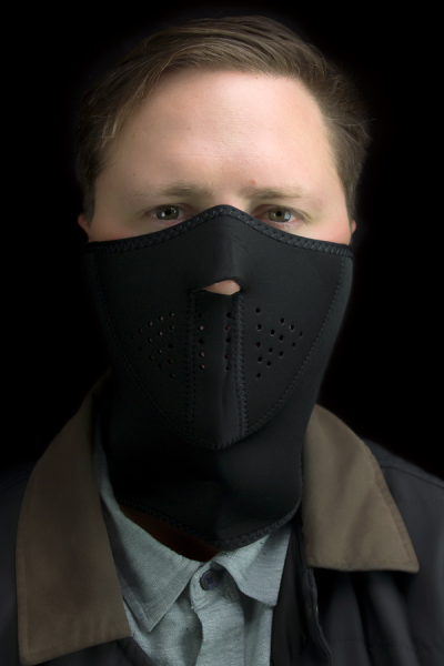 3-panel Neoprene Half Mask Black, 1, nordicamoto.ro