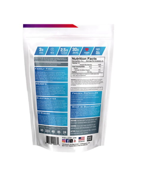 Pudră pentru băutură cu electroliți Ryno Power HYDRATION FUEL Fruit Punch, 907 g, 20 de porții, 4, nordicamoto.ro