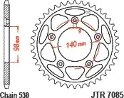Rear Sprocket Induction Hardened Black Zinc Finish, 3, nordicamoto.ro