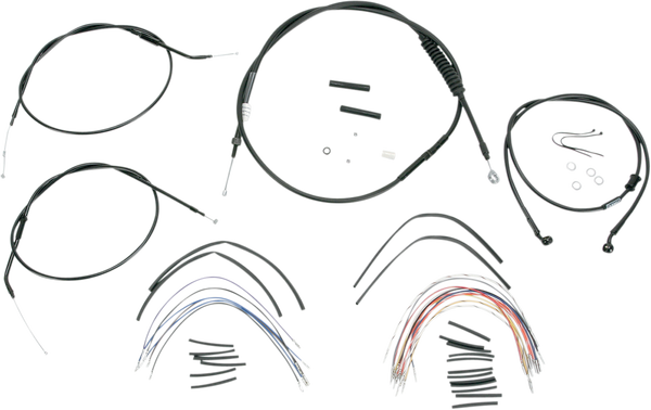 Complete Black Vinyl Handlebar Cable/line Kit For Ape Hanger Handlebars Black, 1, nordicamoto.ro