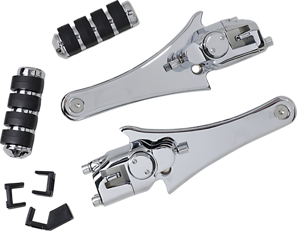 Adjustable Passenger Pegs And Mount Black, Chrome, 4, nordicamoto.ro
