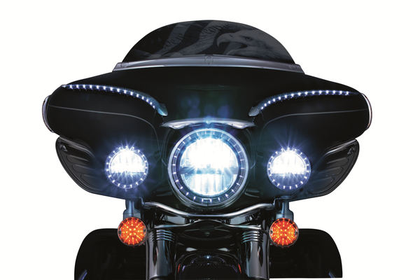Led Halo Headlight And Passing Light Trim Rings Chrome, 5, nordicamoto.ro