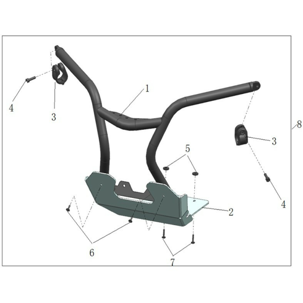 BULL BAR FAȚĂ UTV CFMOTO – NEGRU, 2, nordicamoto.ro