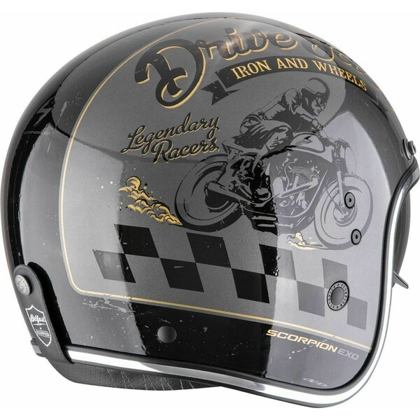 Casca open face SCORPION BELFAST EVO DRIVE FAST S Argintiu/Negru/Auriu, 3, nordicamoto.ro