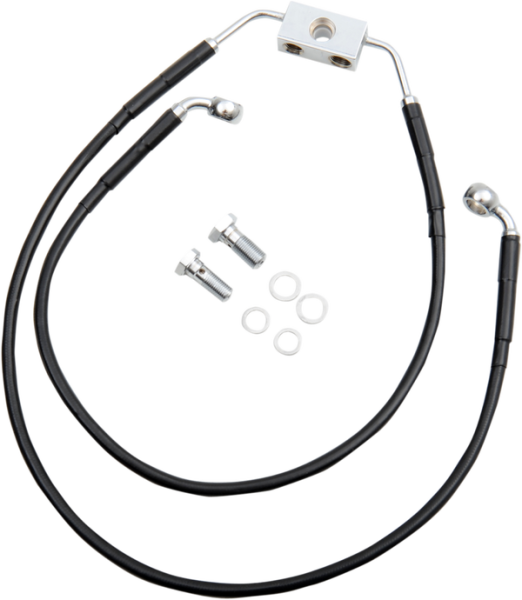 Extended Length Black Vinyl Brake Line Kit Black Oversize [+102 mm (4'')], 1, nordicamoto.ro
