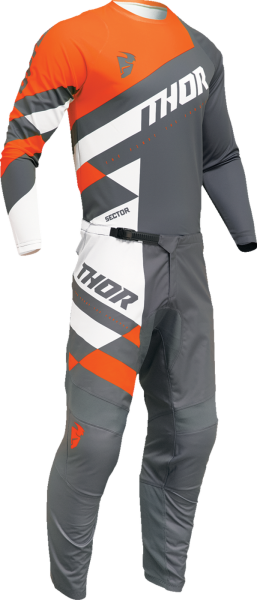 Tricou Copii Thor Sector Checker Gray/Orange-2