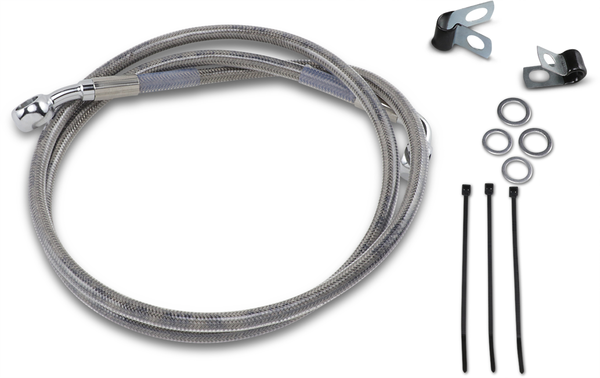 Extended Length Stainless Steel Brake Line Kit Silver, Clear-coated Oversize [+51 mm (2'')], 1, nordicamoto.ro