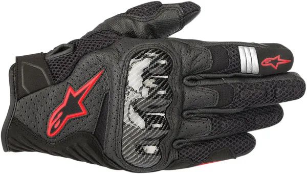 Manusi Piele Alpinestars Smx-1 Air V2 Negru/ Rosu-2