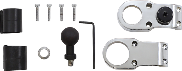 Dual Usb Port Charger With 1(r) Ball Mount Chrome, 2, nordicamoto.ro