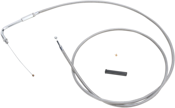 Stainless Braided Throttle Cable Silver, 1, nordicamoto.ro