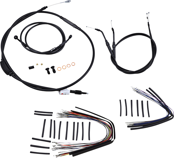 Complete Black Vinyl Handlebar Cable/line Kit For Ape Hanger Handlebars Black, 1, nordicamoto.ro