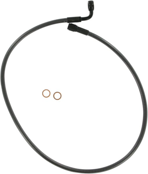 Alternate Length Designer Series Braided Non-abs Front Upper Brake Line Kit Black, Black Pearl, 2, nordicamoto.ro