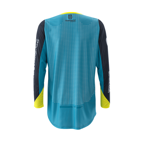 Tricou Husqvarna Railed Pro Blue/Yellow/Turquoise-0