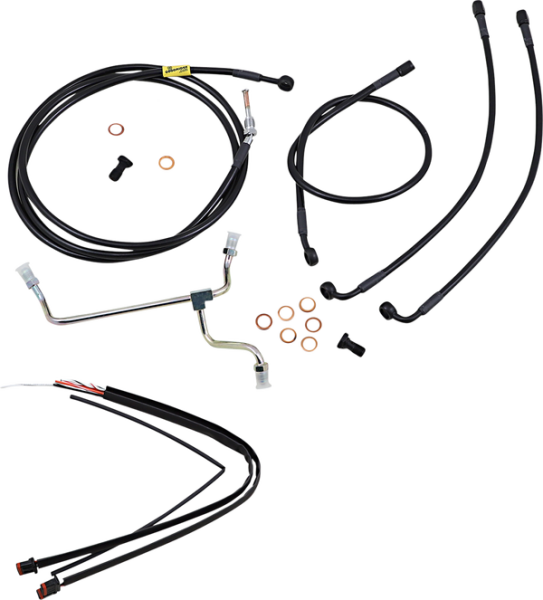 Complete Black Vinyl Handlebar Cable/line Kit For Ape Hanger Handlebars Black, 1, nordicamoto.ro