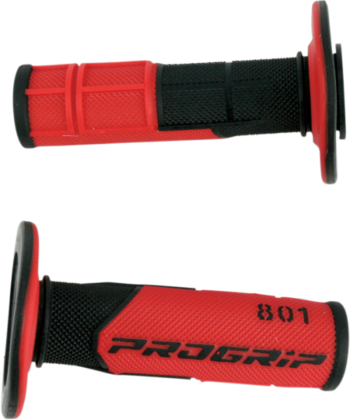 801 Hybrid Duo-density Cross Grips Black, Red, 1, nordicamoto.ro