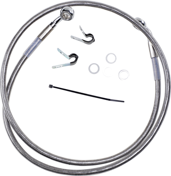 Extended Length Stainless Steel Brake Line Kit Silver, Clear-coated Oversize [+102 mm (4'')], 1, nordicamoto.ro