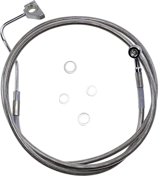 Extended Length Stainless Steel Brake Line Kit Silver, Clear-coated Oversize [+102 mm (4'')], 1, nordicamoto.ro