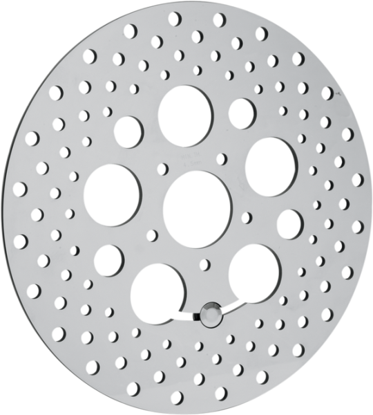 Polished Stainless Steel Drilled Brake Rotor Silver, Polished, 2, nordicamoto.ro