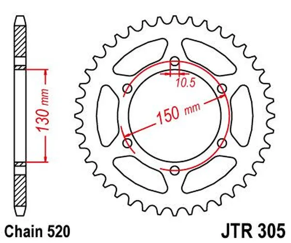 JT SPROCKETS Rear Sprocket Natural -0