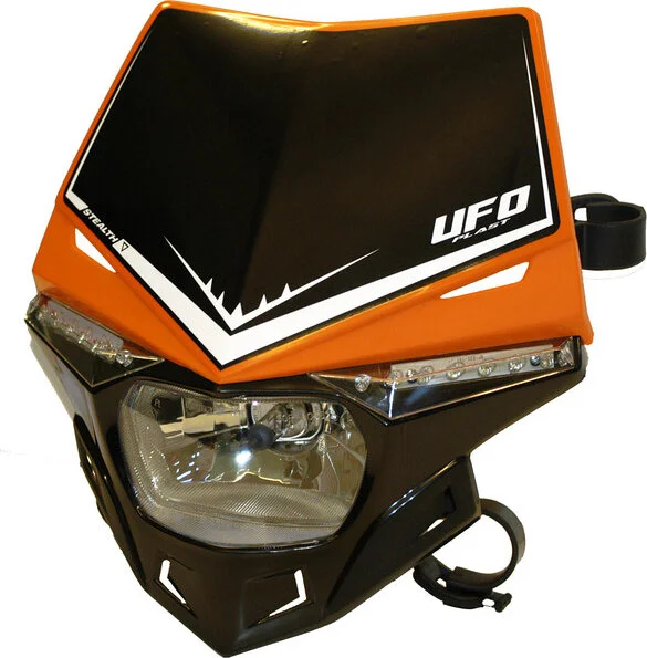 Dual Color Stealth Headlight Black, Orange, 2, nordicamoto.ro