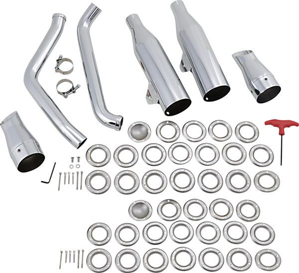2-into-2 Staggered Internal Disc Exhaust System Chrome, 1, nordicamoto.ro