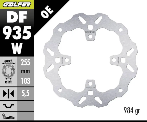 Brake Rotor Fixed Wave Silver, Stainless Steel, 1, nordicamoto.ro