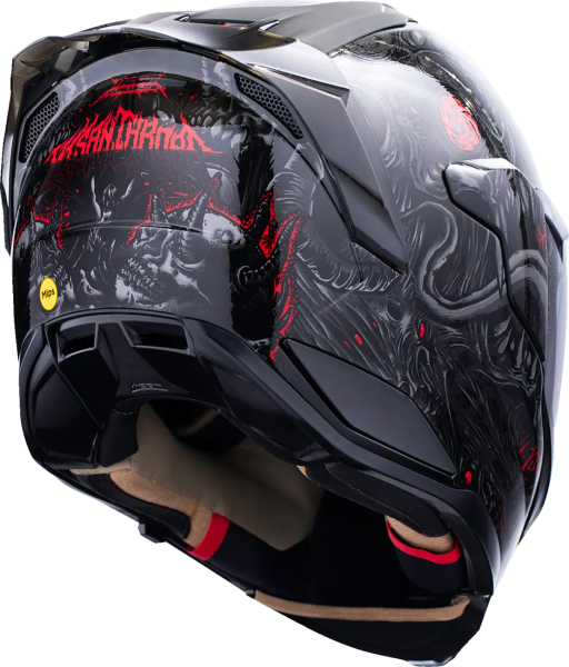 Cască ICON Ultraflite Misanthrope Mips, negru, roșu, XS, 4, nordicamoto.ro