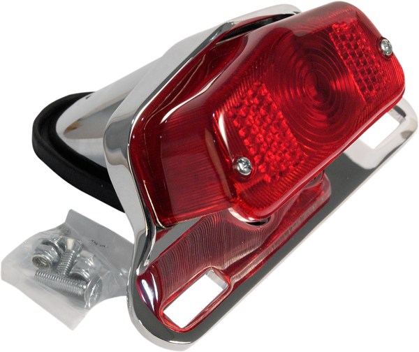 Lucas-style Taillight With Chrome Bracket Red 