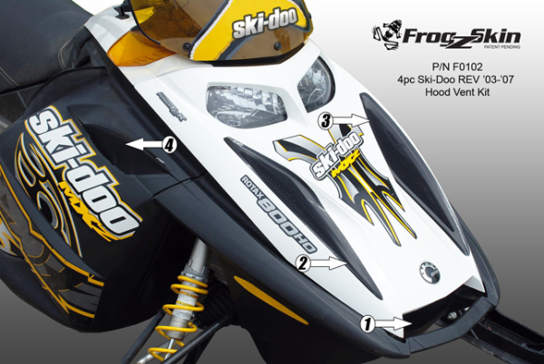 SPI Frogzskin Ski-Doo 2003-07Hood vent kit (4pc), 1, nordicamoto.ro