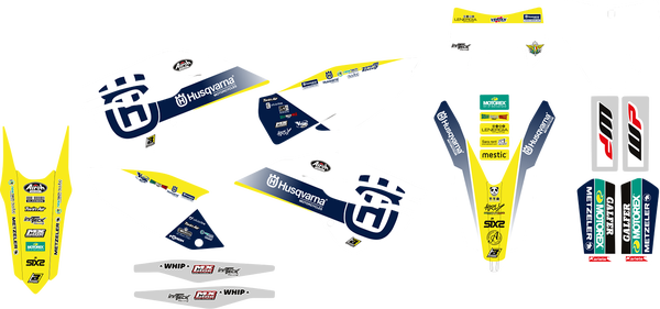 Trophy Graphic Kit Yellow, White, Blue, 1, nordicamoto.ro