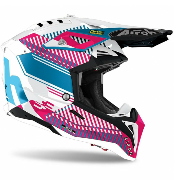 Casca Airoh Aviator 3 Wave Pink Gloss Chrome-0