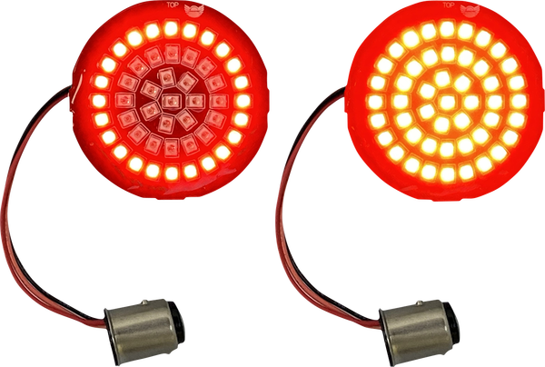Genesis® 4 Red Ring Led Turn Signal Inserts Red, 1, nordicamoto.ro