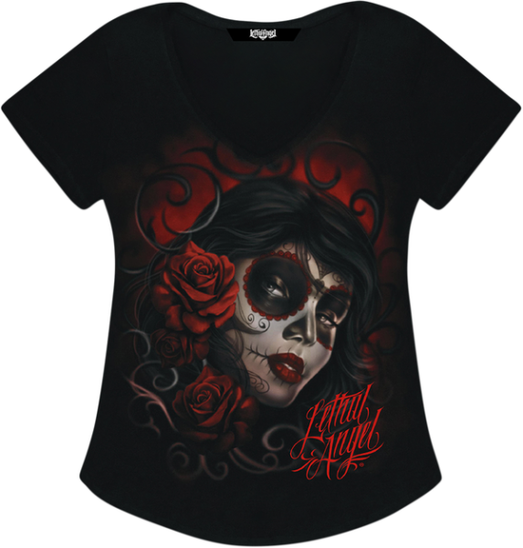 Women's Red Catrina T-shirt Black XL, 5, nordicamoto.ro
