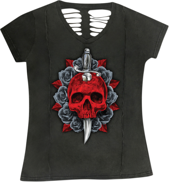Women's Dagger Skull T-shirt Gray XL, 3, nordicamoto.ro