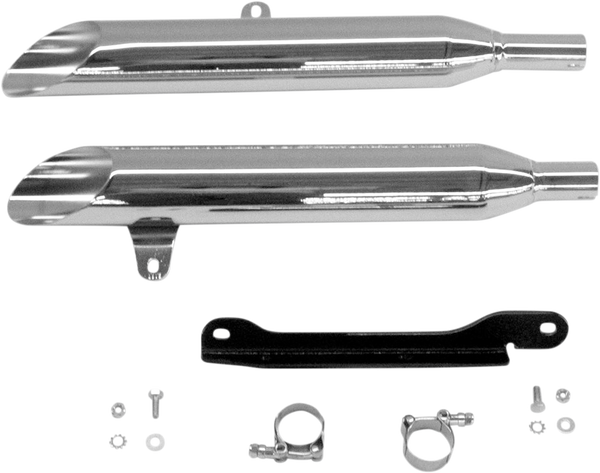 Complete Slip-on Muffler For Metric Cruisers Chrome, 1, nordicamoto.ro