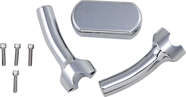 Solid Handlebar Riser & Top Clamp Kit Silver, 1, nordicamoto.ro